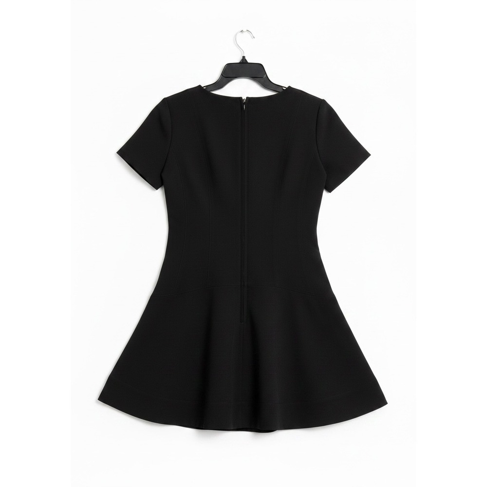 English Factory Flare Mini Dress Womens S Black Crepe Short Sleeve Fit Flare NWT - Picture 5 of 8